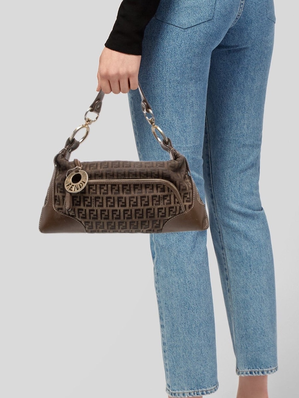 Fendi Brown Monogram Zucchino FF Chef Vintage